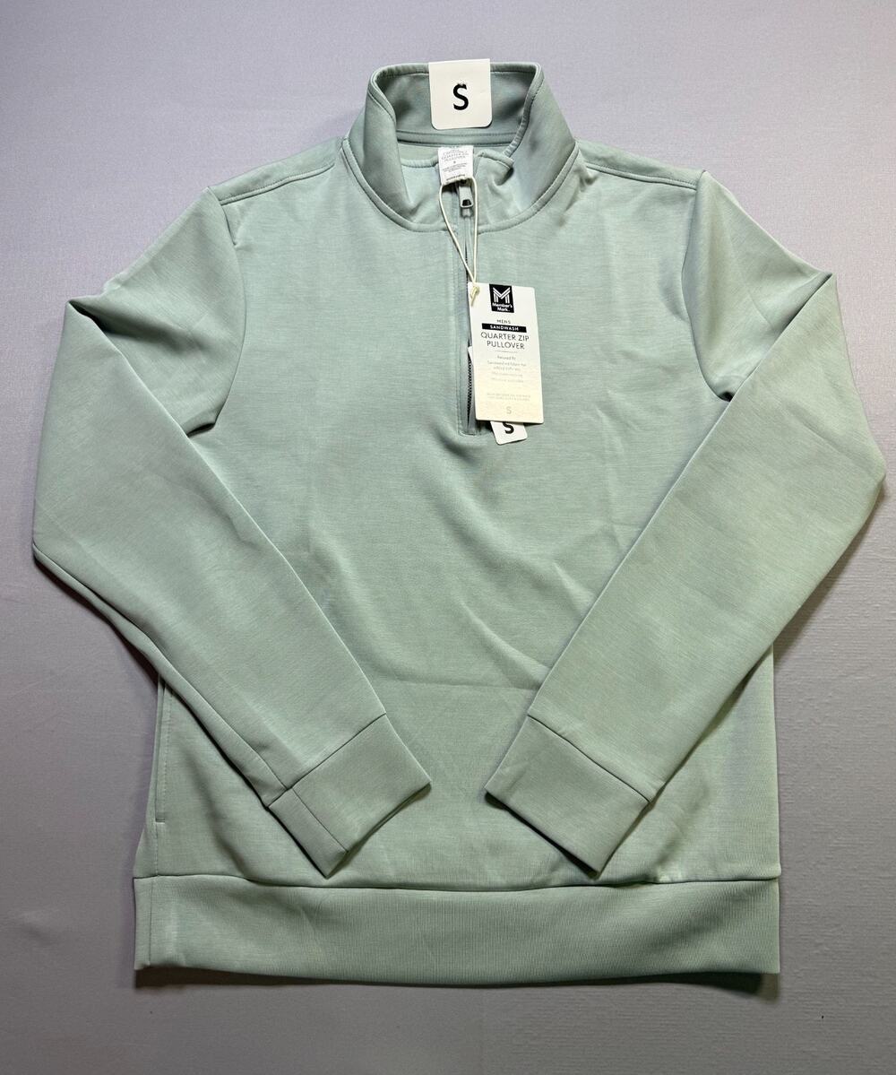 NWT Member's Mark Sandwash Quarter-Zip Pullover Sweatshirt Men's Green Small
